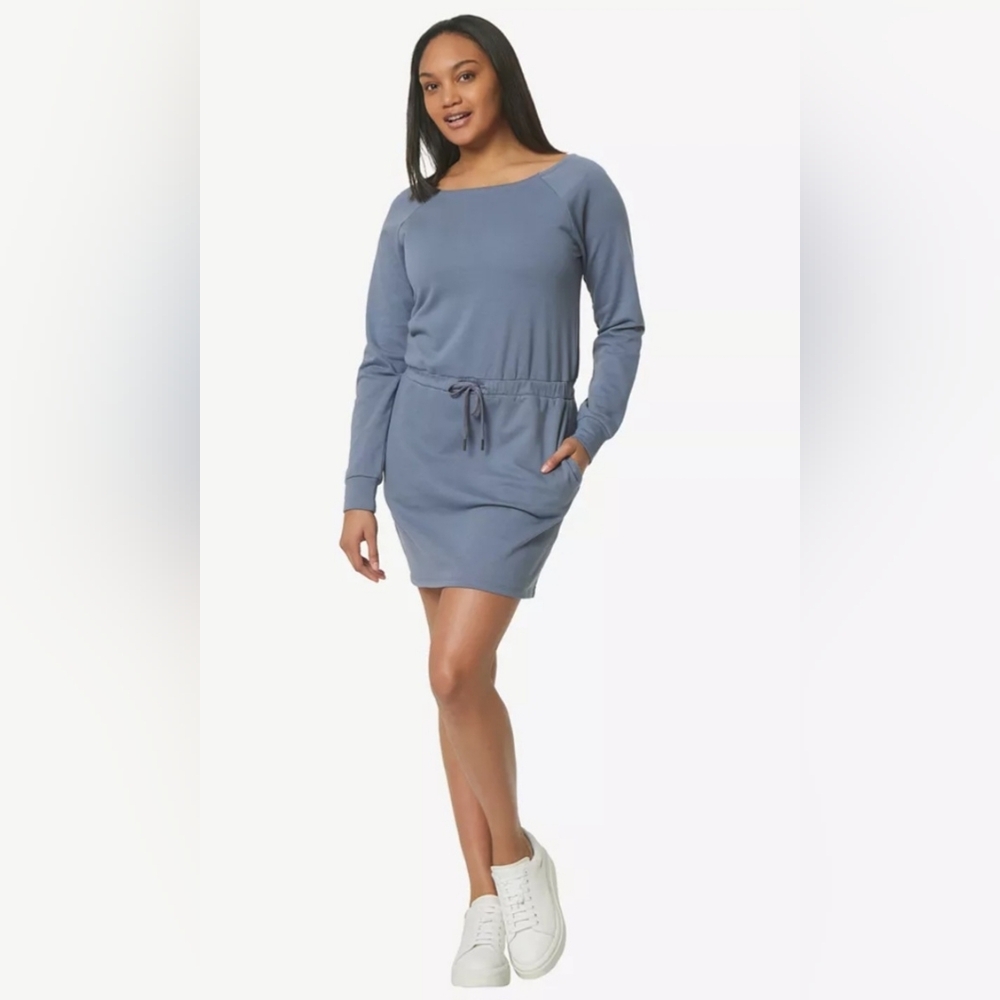 NWT Andrew Marc Sport Women's Adjustable-Waist Sweatshirt Dress Size S